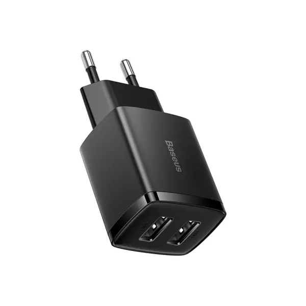 MR4_145672 Мережевий зарядний пристрій baseus compact charger 2u 10.5w eu, чорний ccxj010201 