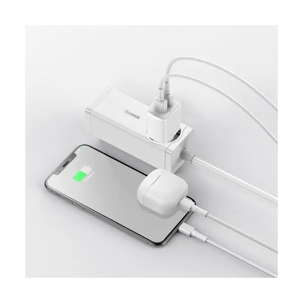МЕРЕЖЕВИЙ ЗАРЯДНИЙ ПРИСТРІЙ BASEUS COMPACT CHARGER 2U 10.5W EU, БІЛИЙ CCXJ010202