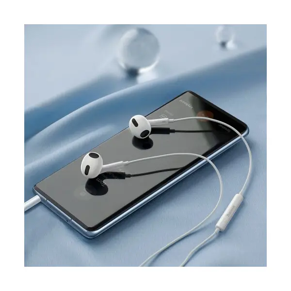 НАВУШНИКИ BASEUS ENCOK 3.5MM LATERAL IN-EAR WIRED EARPHONE H17, БІЛИЙ NGCR020002