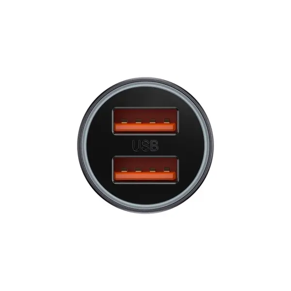 АВТОМОБІЛЬНИЙ ЗАРЯДНИЙ ПРИСТРІЙ BASEUS GOLDEN CONTACTOR MAX DUAL FAST CHARGER CAR CHARGER U+U 60W DARK, CGJM000013, СІРИЙ