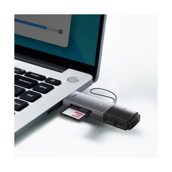 КАРТРИДЕР BASEUS LITE SERIES USB-A & TYPE-C TO SD, TF CARD READER, СІРИЙ WKQX060113