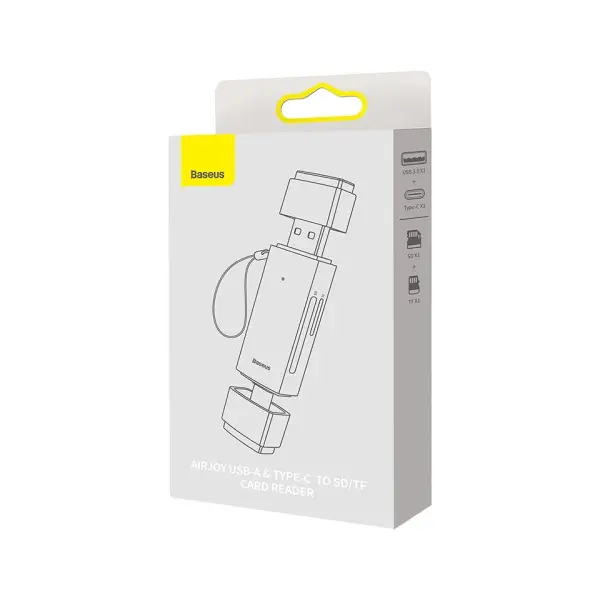 КАРТРИДЕР BASEUS LITE SERIES USB-A & TYPE-C TO SD, TF CARD READER, СІРИЙ WKQX060113
