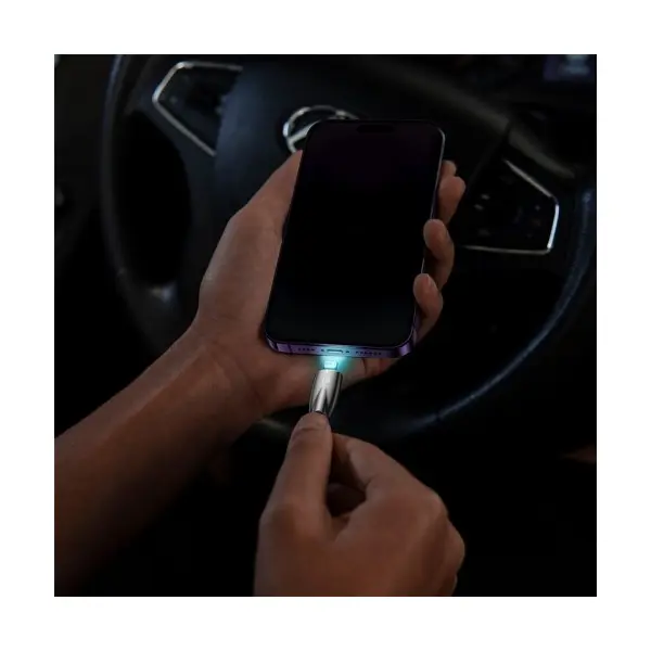 КАБЕЛЬ BASEUS GLIMMER SERIES FAST CHARGING DATA CABLE USB-A TO LIGHTNING 2.4A 1M, ЧОРНИЙ CADH000201