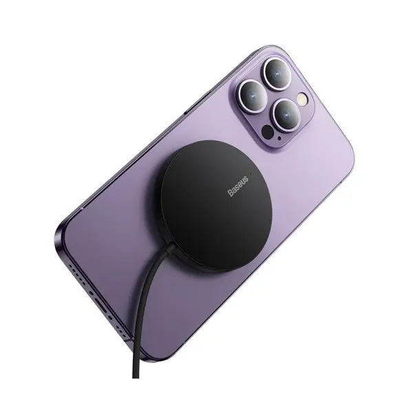 БЕЗДРОТОВИЙ ЗАРЯДНИЙ ПРИСТРІЙ BASEUS SIMPLE MINI3 MAGNETIC WIRELESS CHARGER 15W, ЧОРНИЙ CCJJ040001