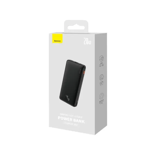 ЗОВНІШНІЙ АКУМУЛЯТОР POWER BANK BASEUS AIRPOW 20W 10 000MAH, ЧОРНИЙ PPQD090001