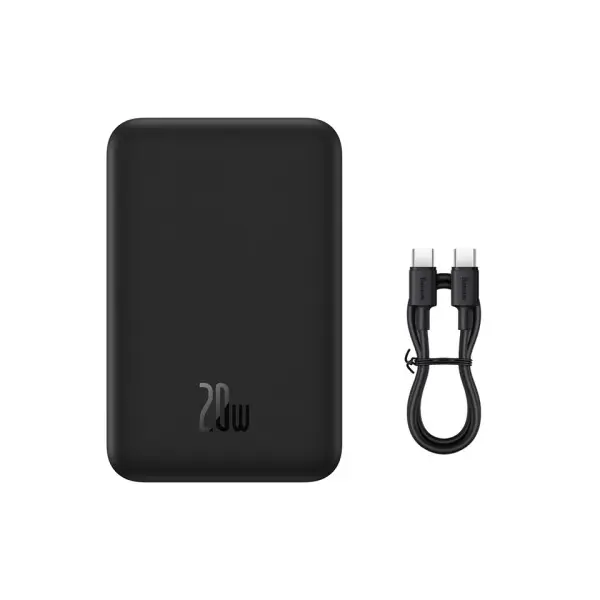 ЗОВНІШНІЙ АКУМУЛЯТОР POWER BANK BASEUS MAGNETIC MINI WIRELESS FAST CHARGE 20 000MAH 20W, ЧОРНИЙ PPCX150001