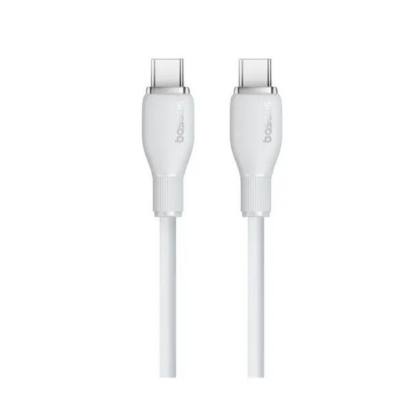 КАБЕЛЬ PD BASEUS PUDDING SERIES FAST CHARGING CABLE TYPE-C TO TYPE-C 100W 1.2M, БІЛИЙ P10355702221-00