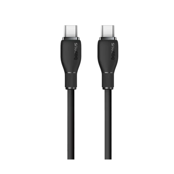 КАБЕЛЬ PD BASEUS PUDDING SERIES FAST CHARGING CABLE TYPE-C TO TYPE-C 100W 2M, ЧОРНИЙ P10355702111-01