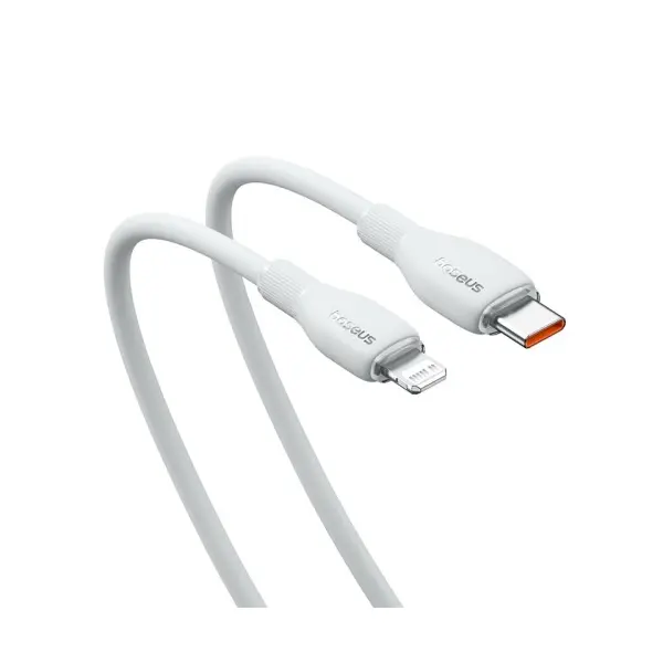 КАБЕЛЬ PD BASEUS PUDDING SERIES FAST CHARGING CABLE TYPE-C TO LIGHTNING 20W 1.2M, БІЛИЙ P10355701221-00