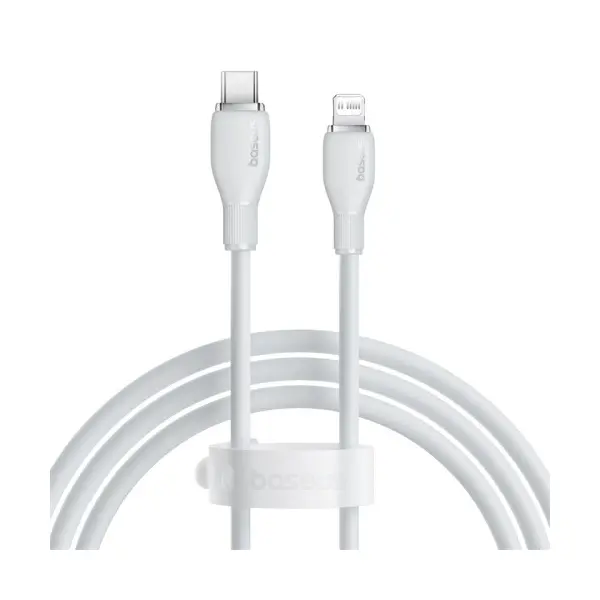 КАБЕЛЬ PD BASEUS PUDDING SERIES FAST CHARGING CABLE TYPE-C TO LIGHTNING 20W 1.2M, БІЛИЙ P10355701221-00