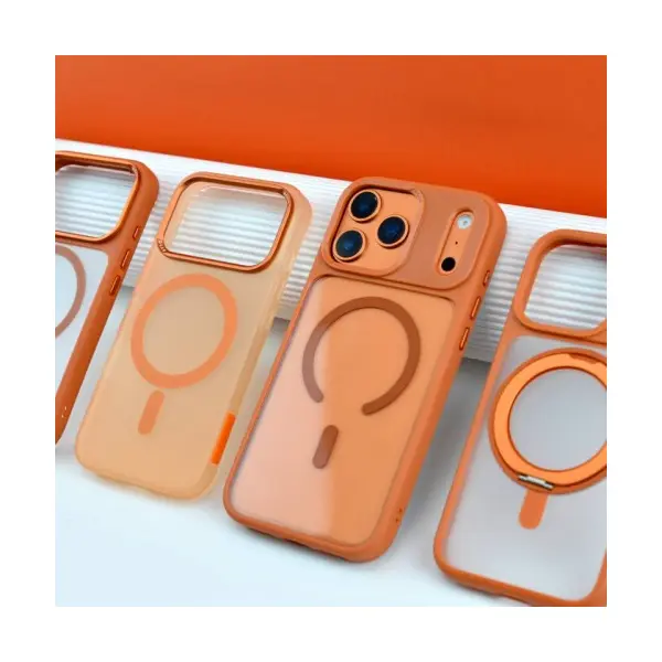 MR4_145996 Чохол rock guard transparent magnetic (anti-drop lens protection) для iphone 17 pro помаранчевий 