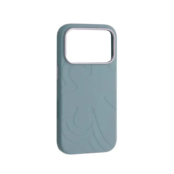 ЧОХОЛ FLOWER LIQUID SILICONE CASE MAGSAFE ДЛЯ IPHONE 17 PRO MAX CLOUD СИНІЙ