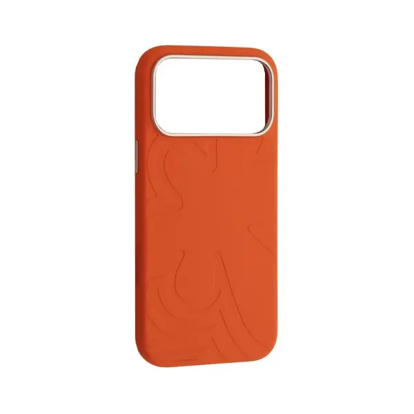 MR4_146100 Чохол flower liquid silicone case magsafe для iphone 17 pro помаранчевий 