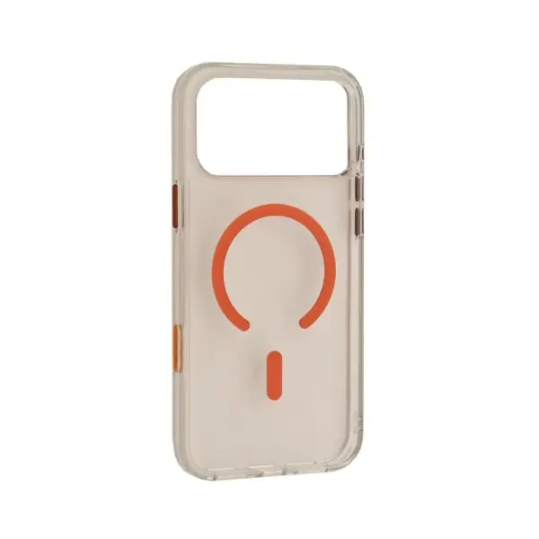 MR4_145940 Чохол crystal frame magsafe для iphone 17 pro помаранчевий 