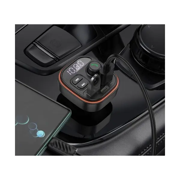 АВТОМОБІЛЬНИЙ ЗАРЯДНИЙ ПРИСТРІЙ МОДУЛЯТОР BOROFONE BC59 HEROIC (USB-A, TYPE-C) 5V, 3A, ЧОРНИЙ