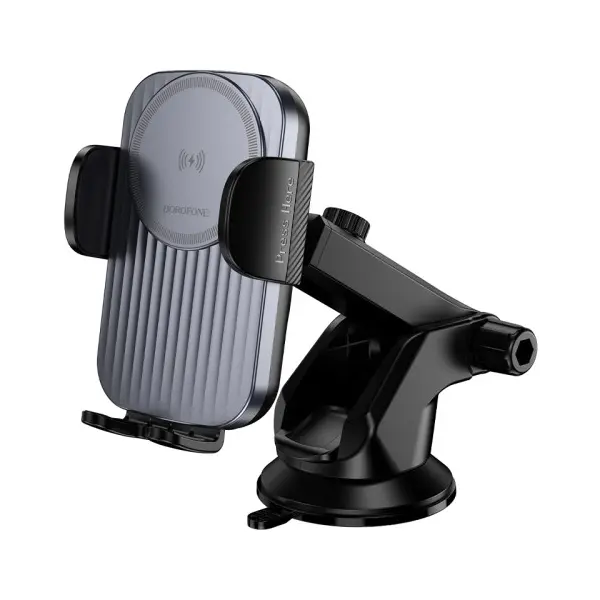 MR4_146046 Автотримач borofone bh222 leading push-type wireless fast charging car holder (center console), чорний 