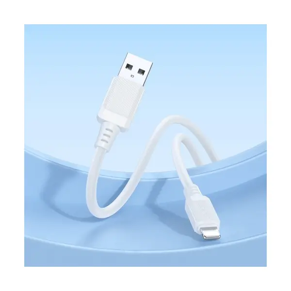 КАБЕЛЬ BOROFONE BX115 LOTTO SILICONE ДЛЯ LIGHTNING 2,4A, 1M, БІЛИЙ