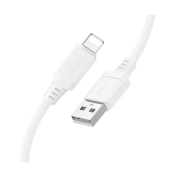 КАБЕЛЬ BOROFONE BX115 LOTTO SILICONE ДЛЯ LIGHTNING 2,4A, 1M, БІЛИЙ