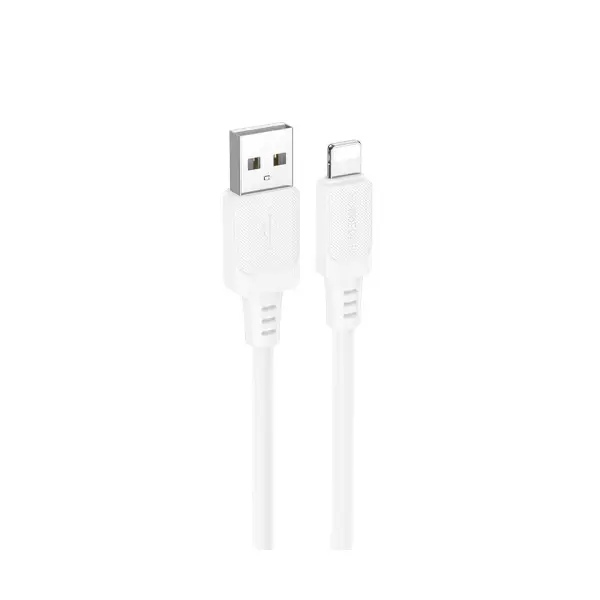 КАБЕЛЬ BOROFONE BX115 LOTTO SILICONE ДЛЯ LIGHTNING 2,4A, 1M, БІЛИЙ