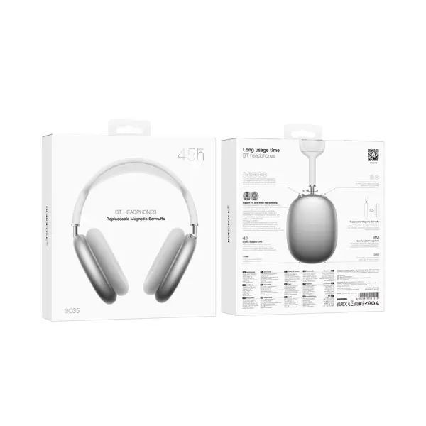MR4_146050 Навушники бездротові borofone bo35 adorable bt headphones темно, сірий 