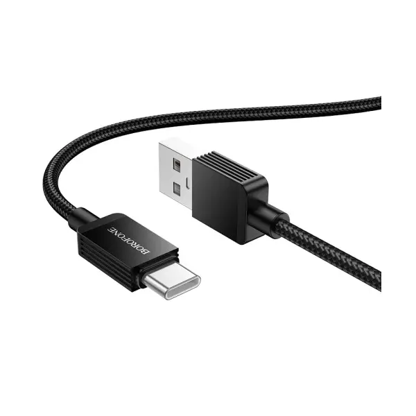 КАБЕЛЬ BOROFONE BX120 PLACER CHARGING DATA CABLE TYPE-C 3.0A, 1M, ЧОРНИЙ
