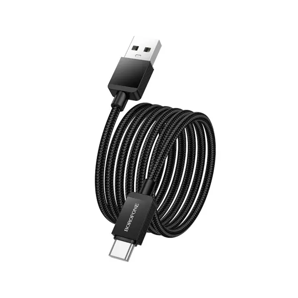 MR4_146053 Кабель borofone bx120 placer charging data cable type-c 3.0a, 1m, чорний 