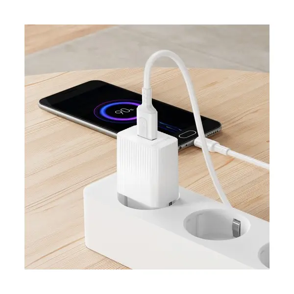 МЕРЕЖЕВИЙ ЗАРЯДНИЙ ПРИСТРІЙ BOROFONE BAS71A SOURCE 1USB, 2.1A MICRO, БІЛИЙ