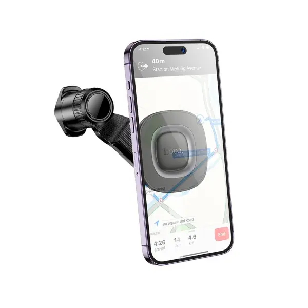 АВТОТРИМАЧ HOCO H74 CROWN RING MAGNETIC CAR HOLDER (AIR OUTLET), ЧОРНИЙ METAL, СІРИЙ