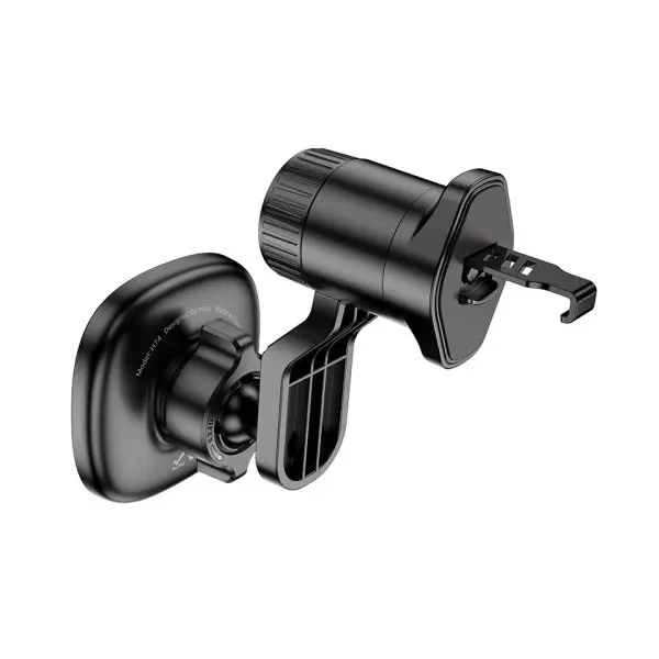 АВТОТРИМАЧ HOCO H74 CROWN RING MAGNETIC CAR HOLDER (AIR OUTLET), ЧОРНИЙ METAL, СІРИЙ