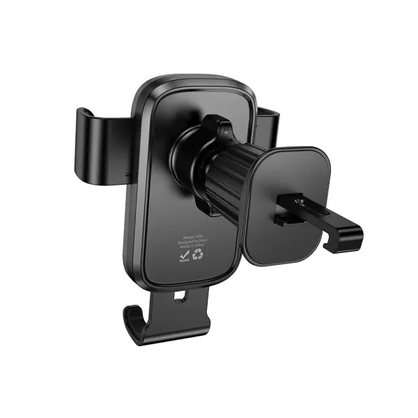 АВТОТРИМАЧ HOCO H80 VISTA GRAVITY CAR HOLDER (AIR OUTLET), ЧОРНИЙ METAL, СІРИЙ