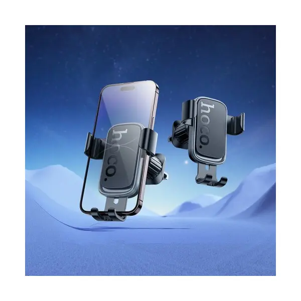 АВТОТРИМАЧ HOCO H80 VISTA GRAVITY CAR HOLDER (AIR OUTLET), ЧОРНИЙ METAL, СІРИЙ