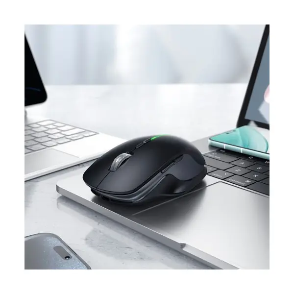КОМПЮТЕРНА МИШКА HOCO GM40 DIXON RGB DUAL-MODE WIRELESS MOUSE (RECHARGEABLE VERSION) DARK NIGHT, ЧОРНИЙ
