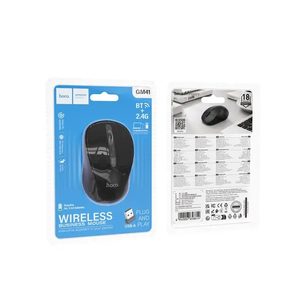 MR4_146169 Компютерна мишка hoco gm41 exciting dual-mode business wireless mouse, чорний 