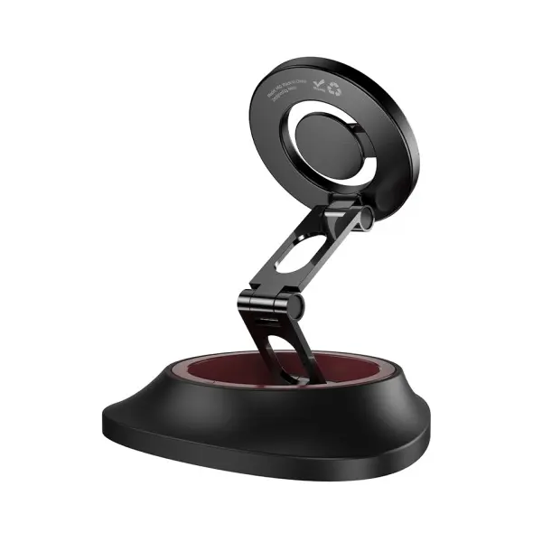 MR4_146172 Автотримач hoco h90 tower folding ring magnetic car holder (dashboard), чорний and червоний 