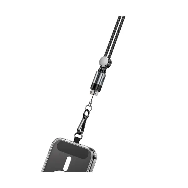 MR4_146173 Кабель pd hoco u145 100w charging data cable c to c neck hanging with massager, чорний 