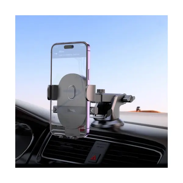 АВТОТРИМАЧ HOCO H19 MIGHTY ONE-BUTTON CAR HOLDER (CENTER CONSOLE), ЧОРНИЙ