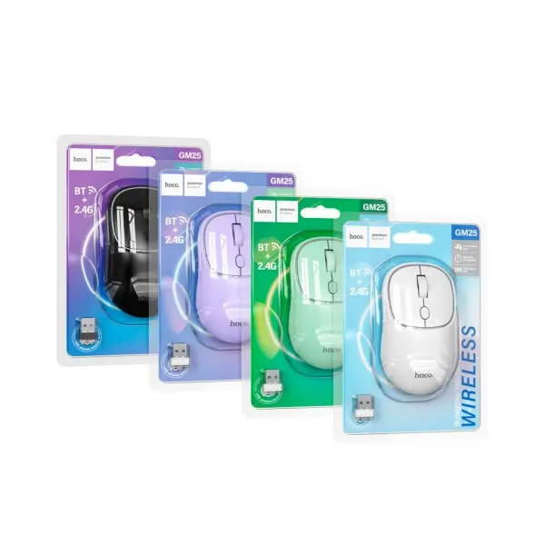 КОМПЮТЕРНА МИШКА HOCO GM25 ROYAL DUAL-MODE BUSINESS WS MOUSE, БІЛИЙ