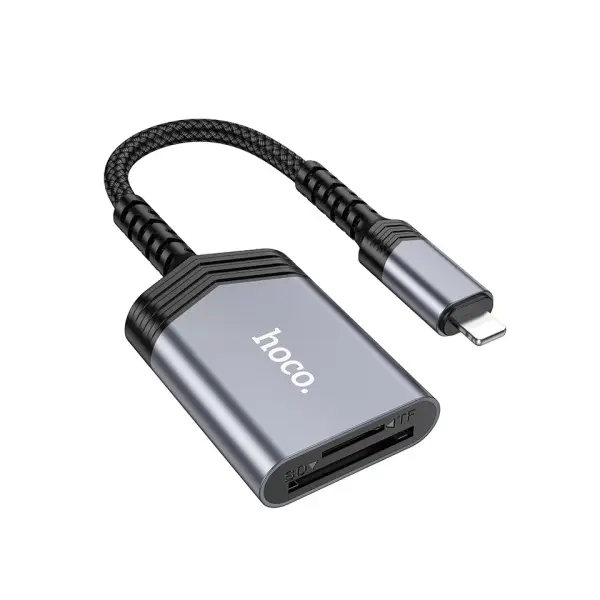 КАРТРИДЕР HOCO UA25 2IN1 CARD READER IP METAL, СІРИЙ