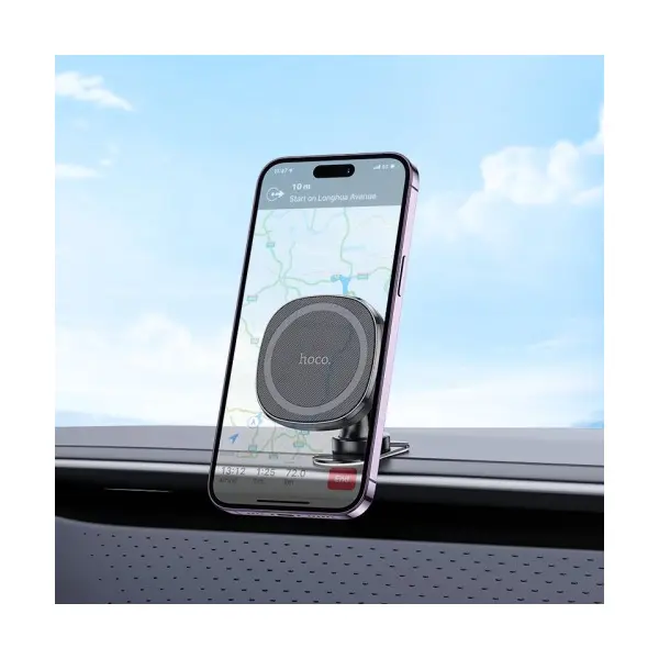 АВТОТРИМАЧ HOCO H35 CHEETAH MAGNETIC RING CAR HOLDER (CENTER CONSOLE), ЧОРНИЙ