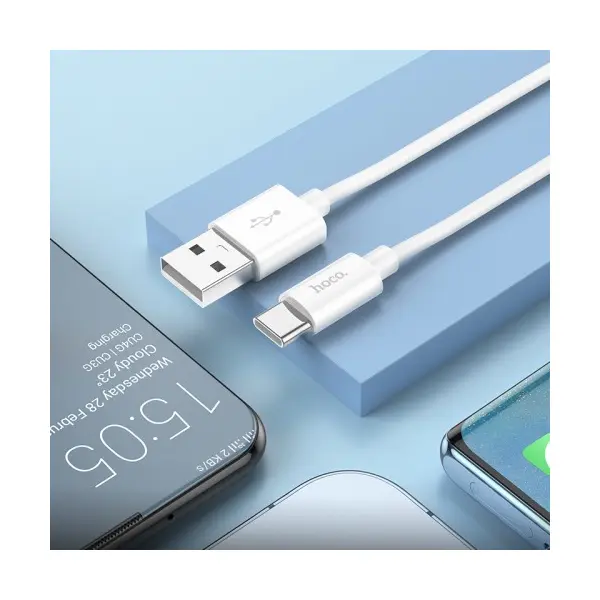 MR4_146024 Кабель hoco x87 magic silicone charging data cable для type-c 3a, 1m, білий HOCO
