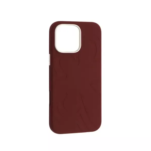 ЧОХОЛ FLOWER LIQUID SILICONE CASE MAGSAFE ДЛЯ IPHONE 16 PRO MAX DEEP CHERRY ЧЕРВОНИЙ