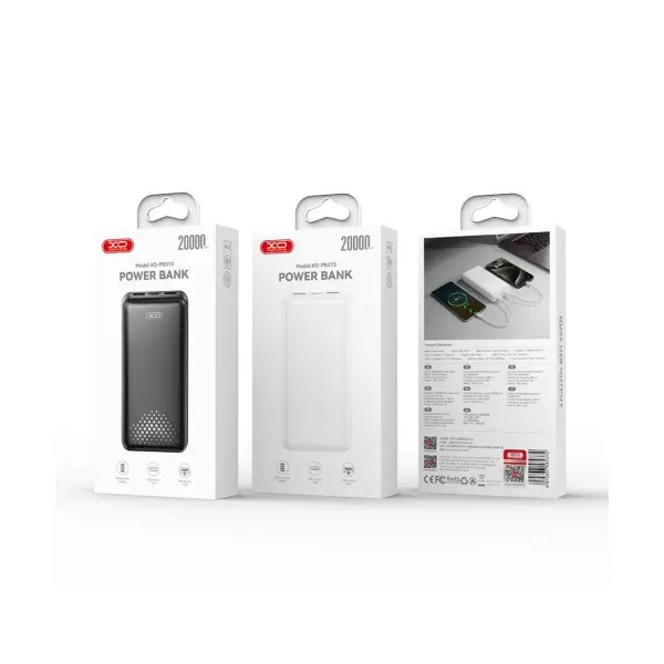 ЗОВНІШНІЙ АКУМУЛЯТОР POWER BANK XO PB313 LIGHT DISPLAY MOBILE POWER 20000MAH, ЧОРНИЙ