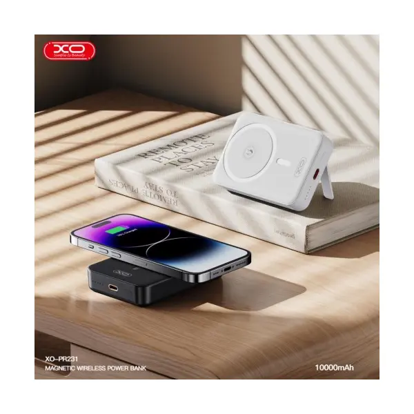 ЗОВНІШНІЙ АКУМУЛЯТОР POWER BANK XO PR231 MAGNETIC 15W WIRELESS CHARGING+PD20W 10 000MAH, ЧОРНИЙ