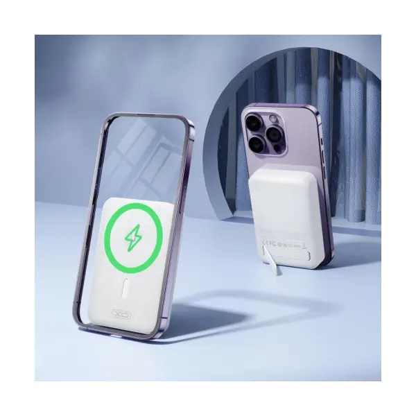 ЗОВНІШНІЙ АКУМУЛЯТОР POWER BANK XO PR231 MAGNETIC 15W WIRELESS CHARGING+PD20W 10 000MAH, БІЛИЙ