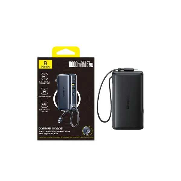 MR4_146284 Зовнішній акумулятор power bank baseus nomos nt11 omni charge digital display power bank 10 000mah 67w, чорний p10078807123-00 