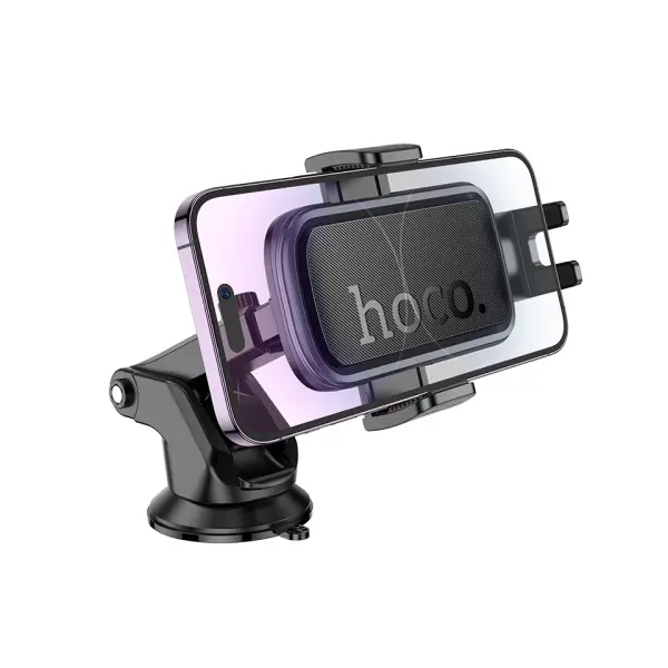MR4_146740 Автотримач hoco h79 vista push-type car holder (center console), чорний metal, сірий 