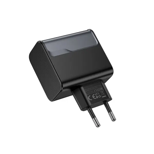 MR4_146742 Мережевий зарядний пристрій hoco cs74a star speed pd45w+qc3.0 charger (eu) midnight, чорний 