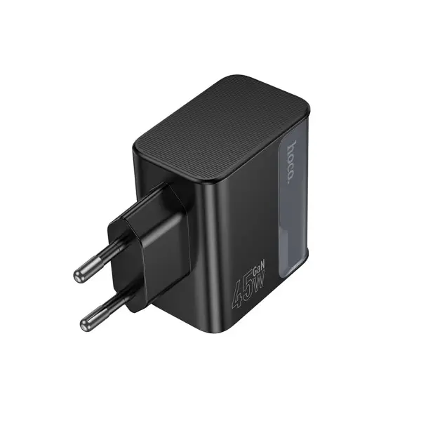 MR4_146742 Мережевий зарядний пристрій hoco cs74a star speed pd45w+qc3.0 charger (eu) midnight, чорний 