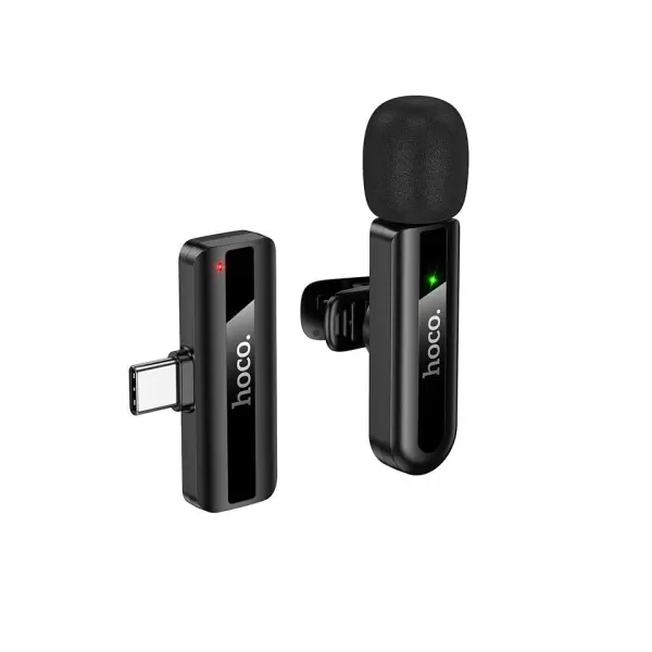 МІКРОФОН HOCO L20 FAIR WIRELESS MICROPHONE TYPE-C, ЧОРНИЙ
