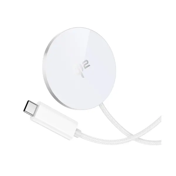 MR4_146752 Бездротовий зарядний пристрій hoco cw63 fast qi2 magnetic wireless fast charger, білий 